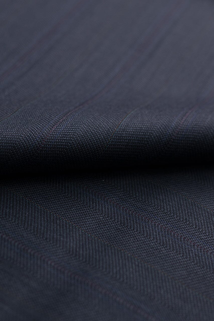 Vintage Suit Fabrics-Dormeuil V20565 DORMEUIL Dark Royal Blue Twill 100s Wool -2.8m