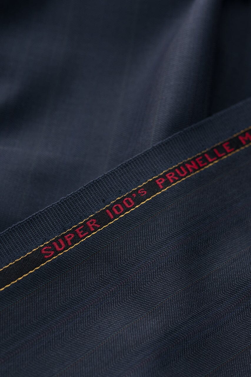 Vintage Suit Fabrics-Dormeuil V20565 DORMEUIL Dark Royal Blue Twill 100s Wool -2.8m