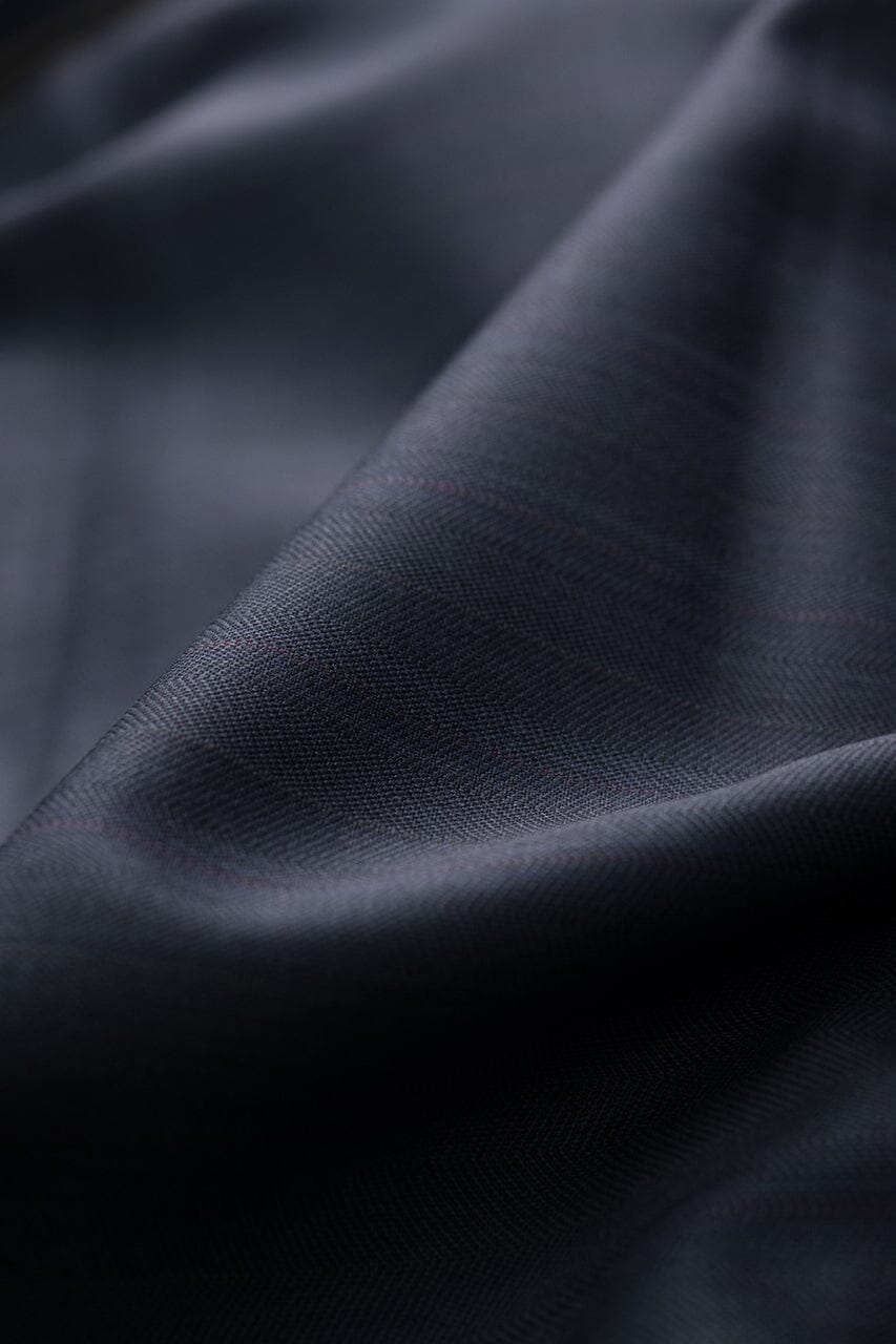 Vintage Suit Fabrics-Dormeuil V20565 DORMEUIL Dark Royal Blue Twill 100s Wool -2.8m