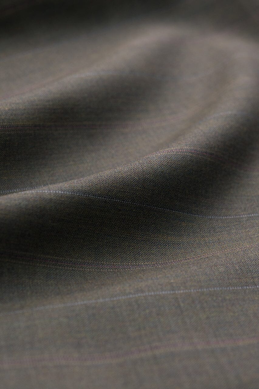 Vintage Suit Fabrics-Dormeuil V20584 DORMEUIL Taupe Striped Wool -3m