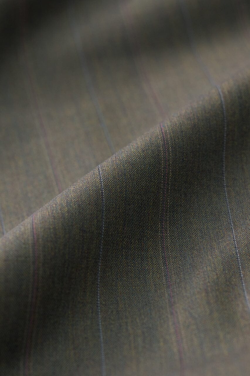 Vintage Suit Fabrics-Dormeuil V20584 DORMEUIL Taupe Striped Wool -3m