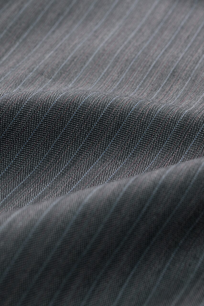 Vintage Suit Fabrics-Dormeuil V20588 DORMEUIL Silver Gray Stripe 100s Wool -1.9m