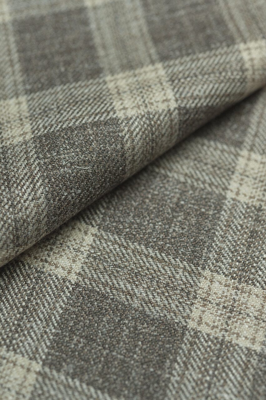 LaGondola Suit Fabric-E.Thomas GC50127 E.Thomas Taupe Plaid Jacketing