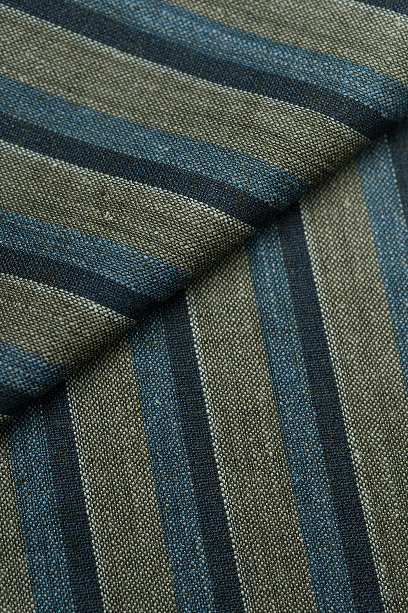 LaGondola Suit Fabric-E.Thomas GC50136 E.Thomas Sand & Blue Stripe Jacketing