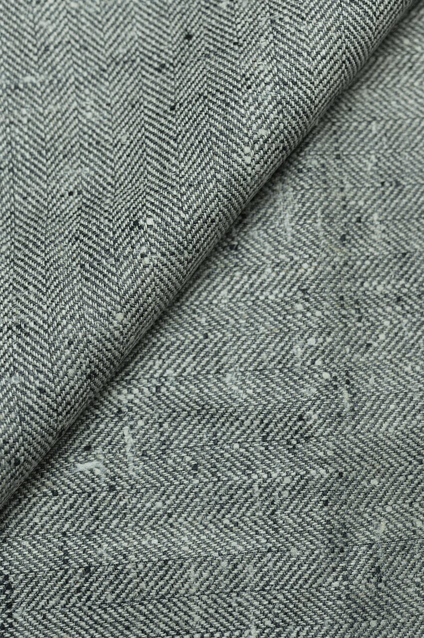 LaGondola Suit Fabric-E.Thomas GC50143 E.Thomas Grey Herringbone Jacketing