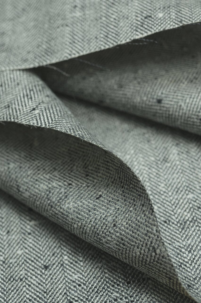 LaGondola Suit Fabric-E.Thomas GC50143 E.Thomas Grey Herringbone Jacketing