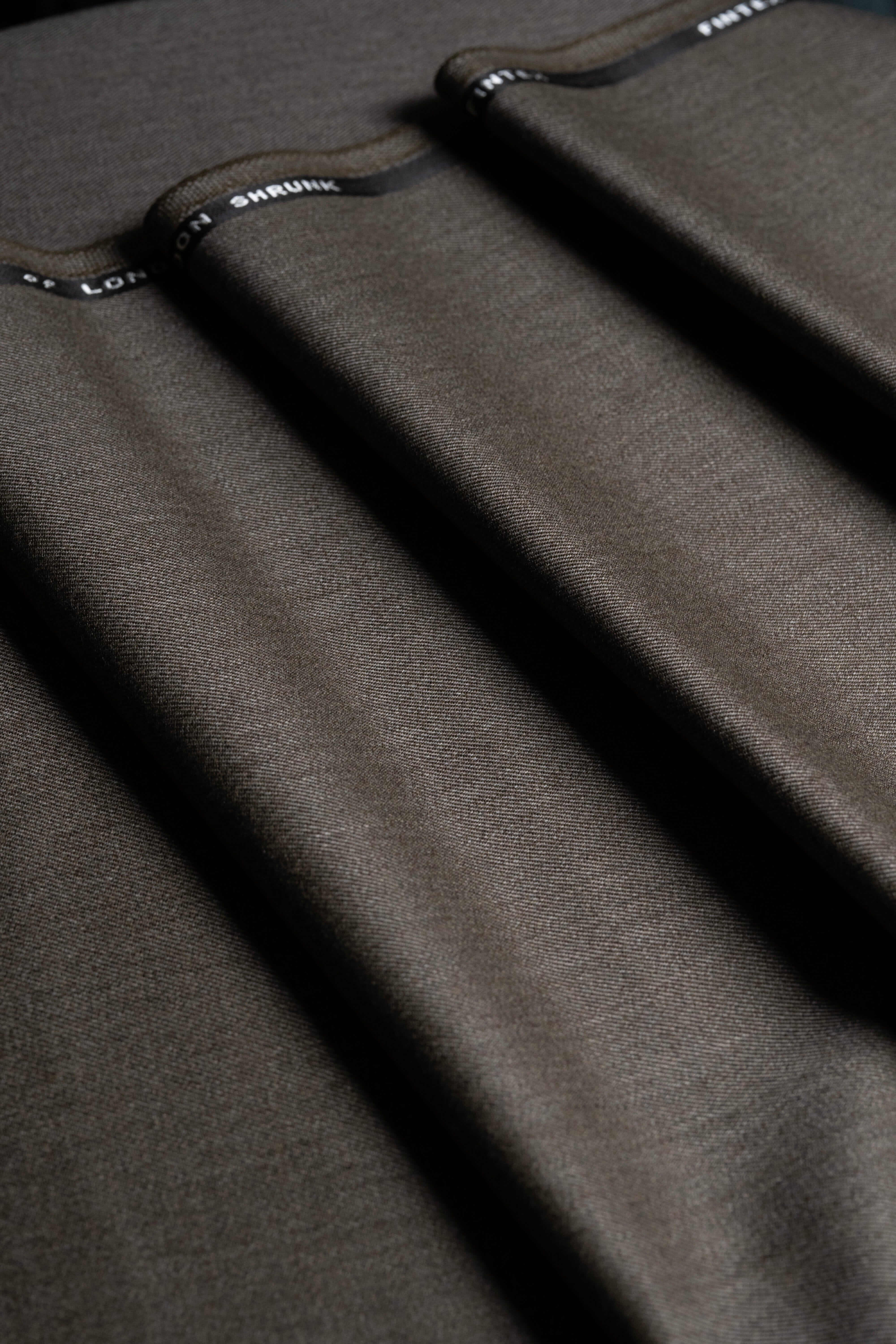 Modern Suit Fabrics-Fintex of London FS20724 Fintex of London Brown Cavalry Twill Wool Suiting-1.75m