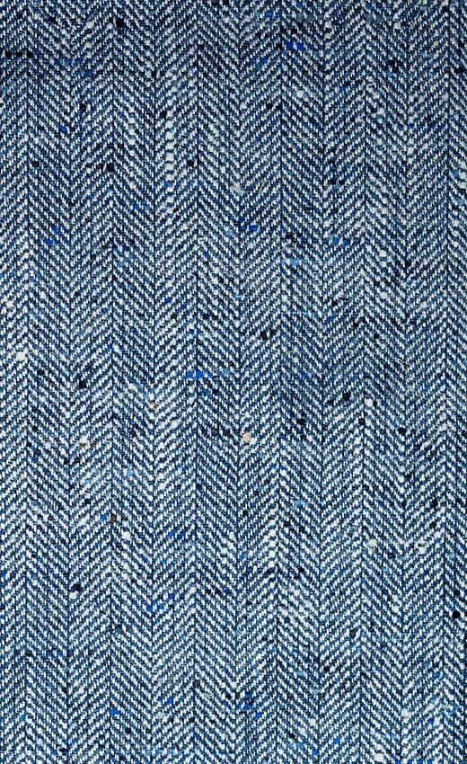 Modern Suit Fabrics-Fintex of London FS90500 Navy & Blue Silk Linen Herringbone