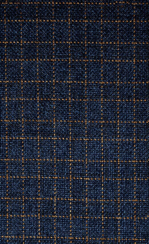 Modern Suit Fabrics-Fintex of London FS90531 Blue & Gold Check Wool Silk