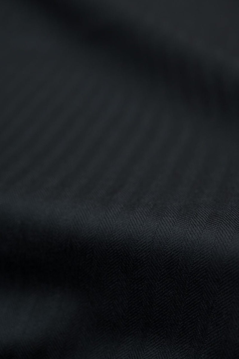 GC38976 Black Herringbone Cashmere Silk (Price Per 0.25m) Modern Loro Piana