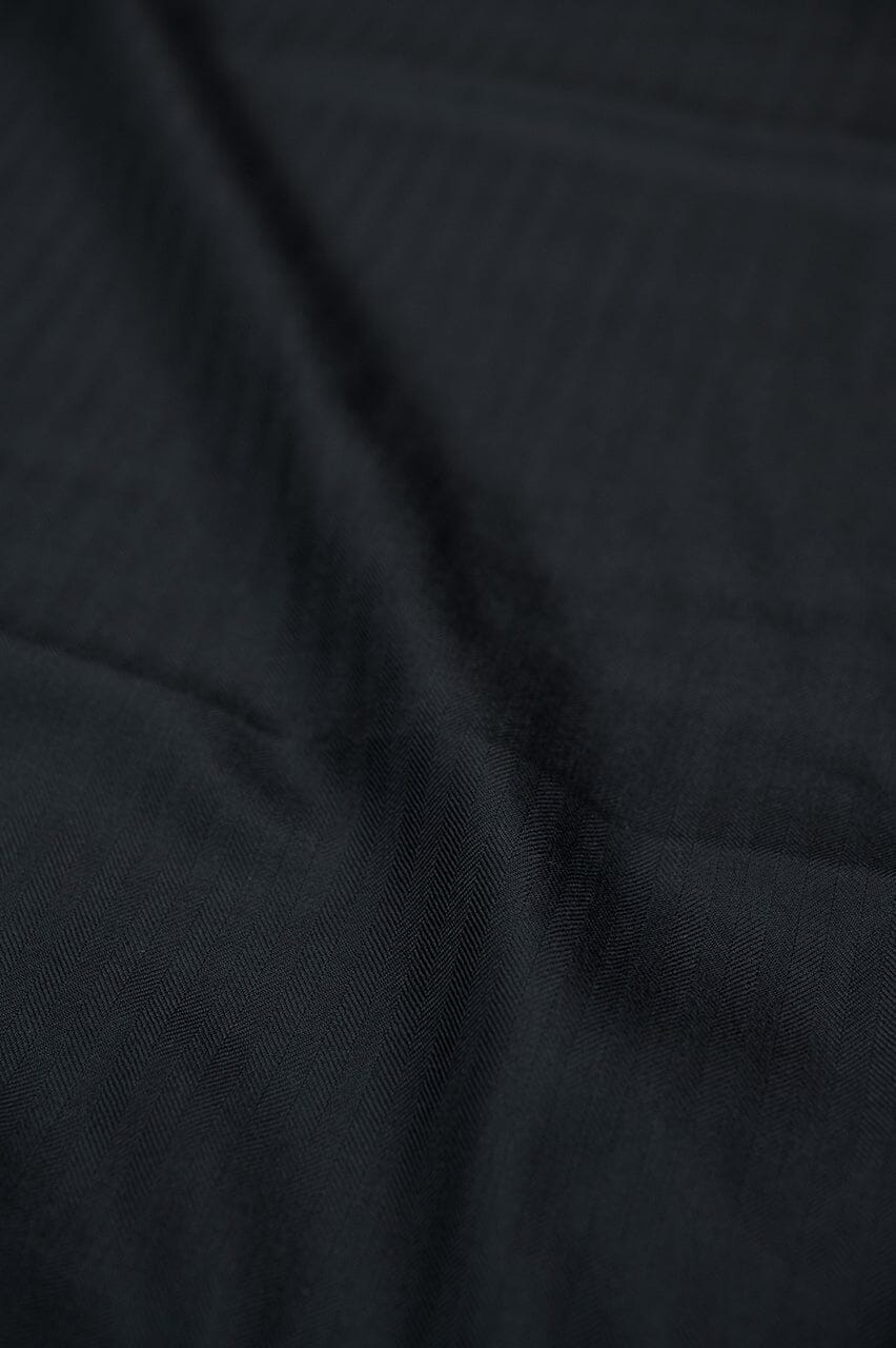 GC38976 Black Herringbone Cashmere Silk (Price Per 0.25m) Modern Loro Piana