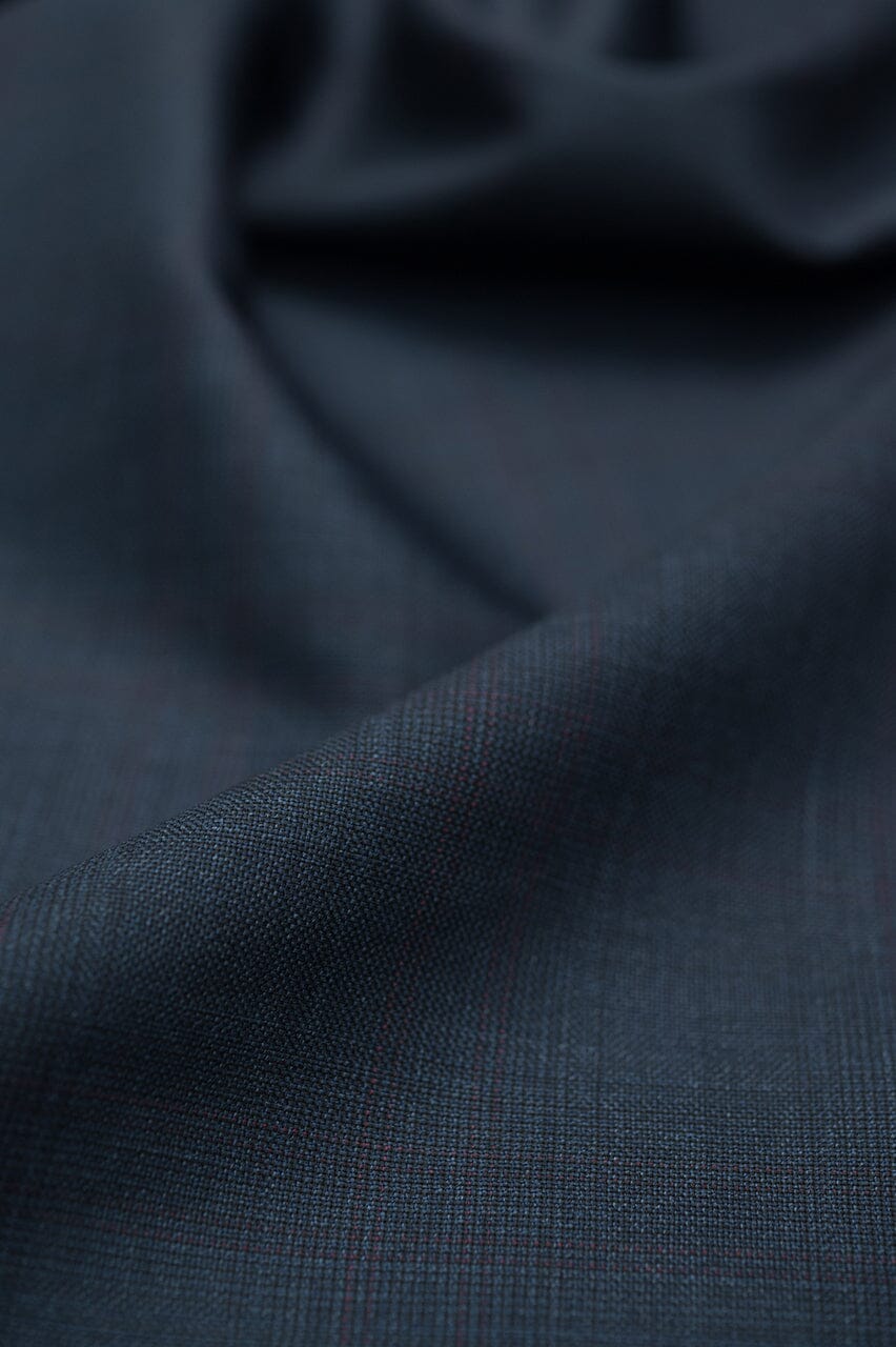 GC39459 DkNavy&Red Glencheck 130's Suiting (Price Per 0.25m) Modern Loro Piana