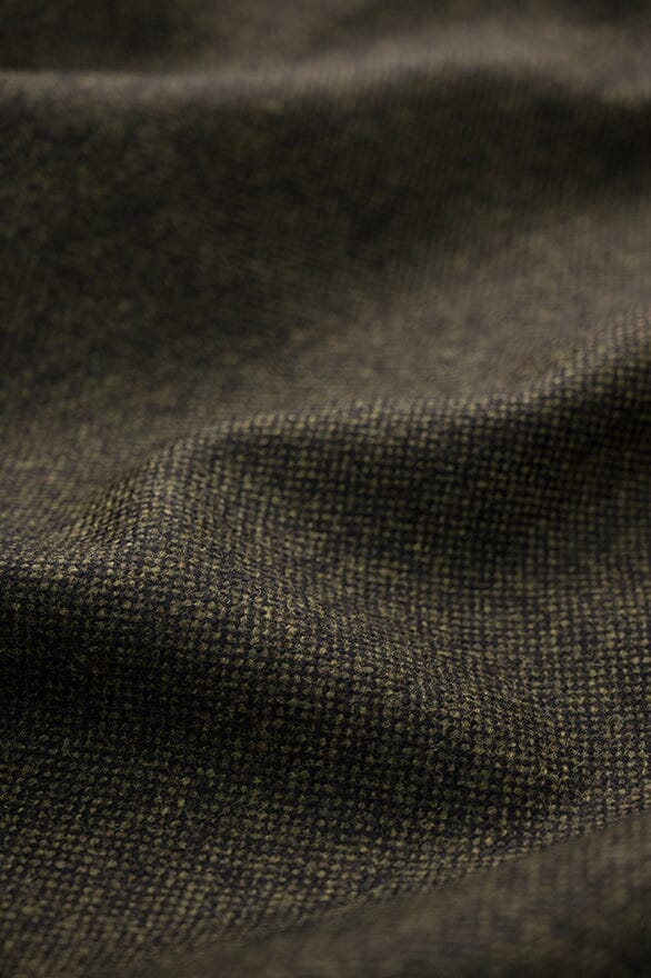 Vintage Suit Fabrics-Giorgio Vallino V20395 Moss Green Birdeye Wool Jacketing -1.7m
