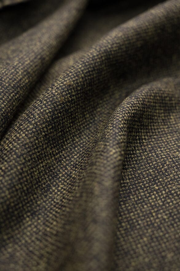 Vintage Suit Fabrics-Giorgio Vallino V20395 Moss Green Birdeye Wool Jacketing -1.7m