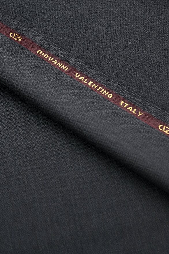Vintage Suit Fabrics-Giovanni Valentino V20500 Charcoal Stripe 120s Wool Suiting -3m