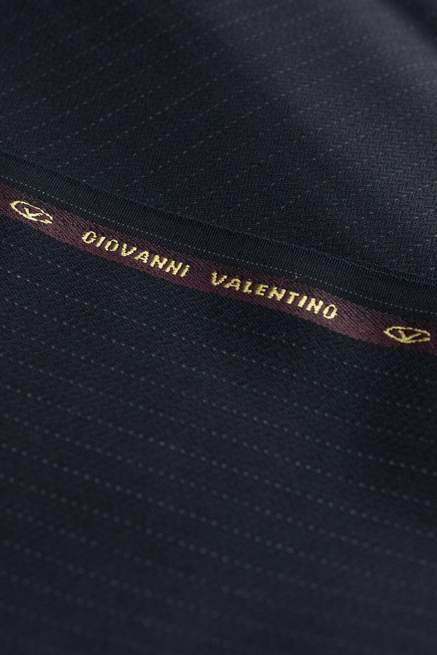 Vintage Suit Fabrics-Giovanni Valentino V20536 Dark Slate Blue Stripe 120s Wool -3m