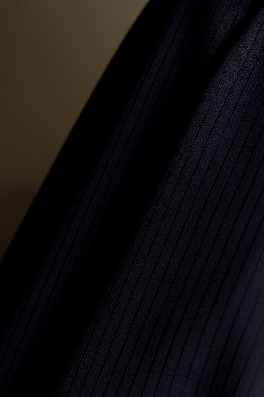 Vintage Suit Fabrics-Giovanni Valentino V23509 Giovanni Valentino Black Stripe Wool Cashmere Suiting -3.1m