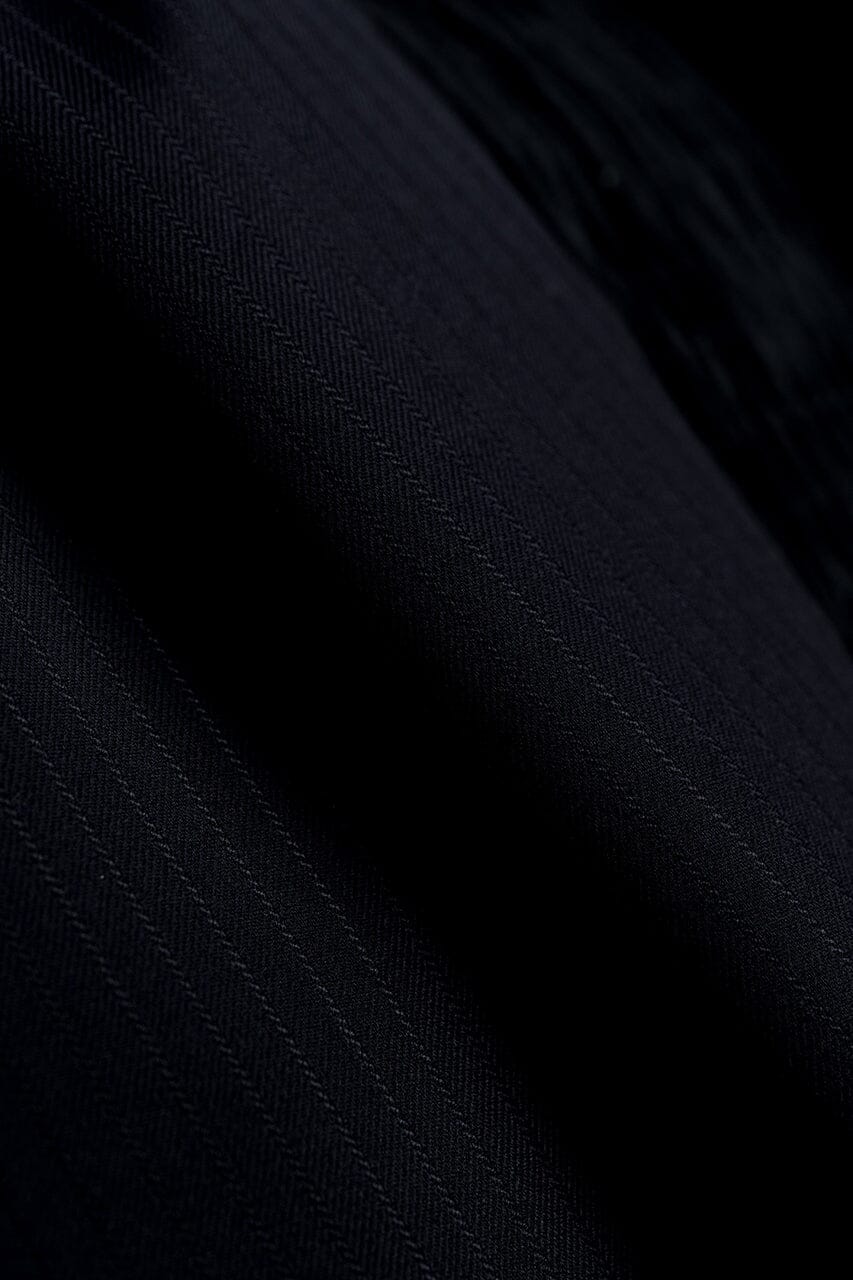 Vintage Suit Fabrics-Giovanni Valentino V23509 Giovanni Valentino Black Stripe Wool Cashmere Suiting -3.1m