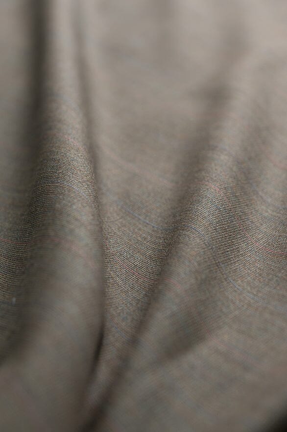 V20301 Khaki Stripe Luxury Wool Suiting - 2.9m Vintage Suit Fabrics Holland & Sherry
