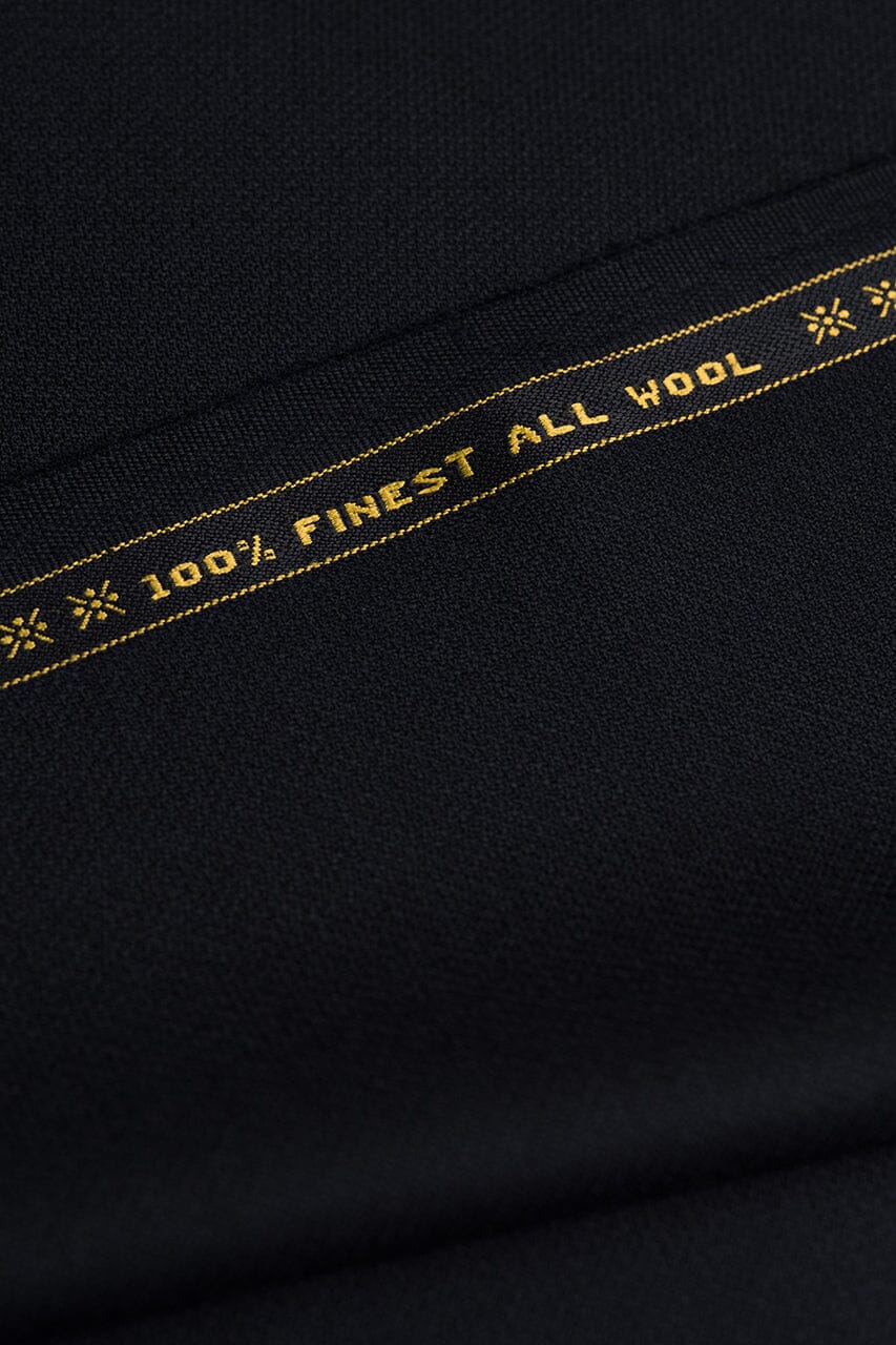 Modern Suit Fabrics-Huddersfield Cloth ZLC1313 Black Patterned Wool For Suit-3.6m