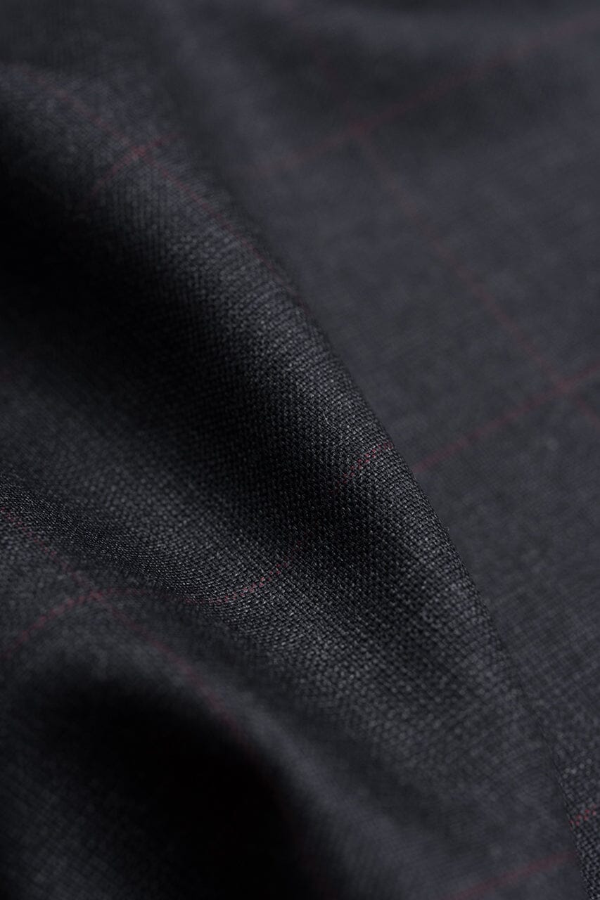 Modern Suit Fabrics-Huddersfield Cloth ZLS3704 Super 120's Dark Grey PoW for Suits-3.1m