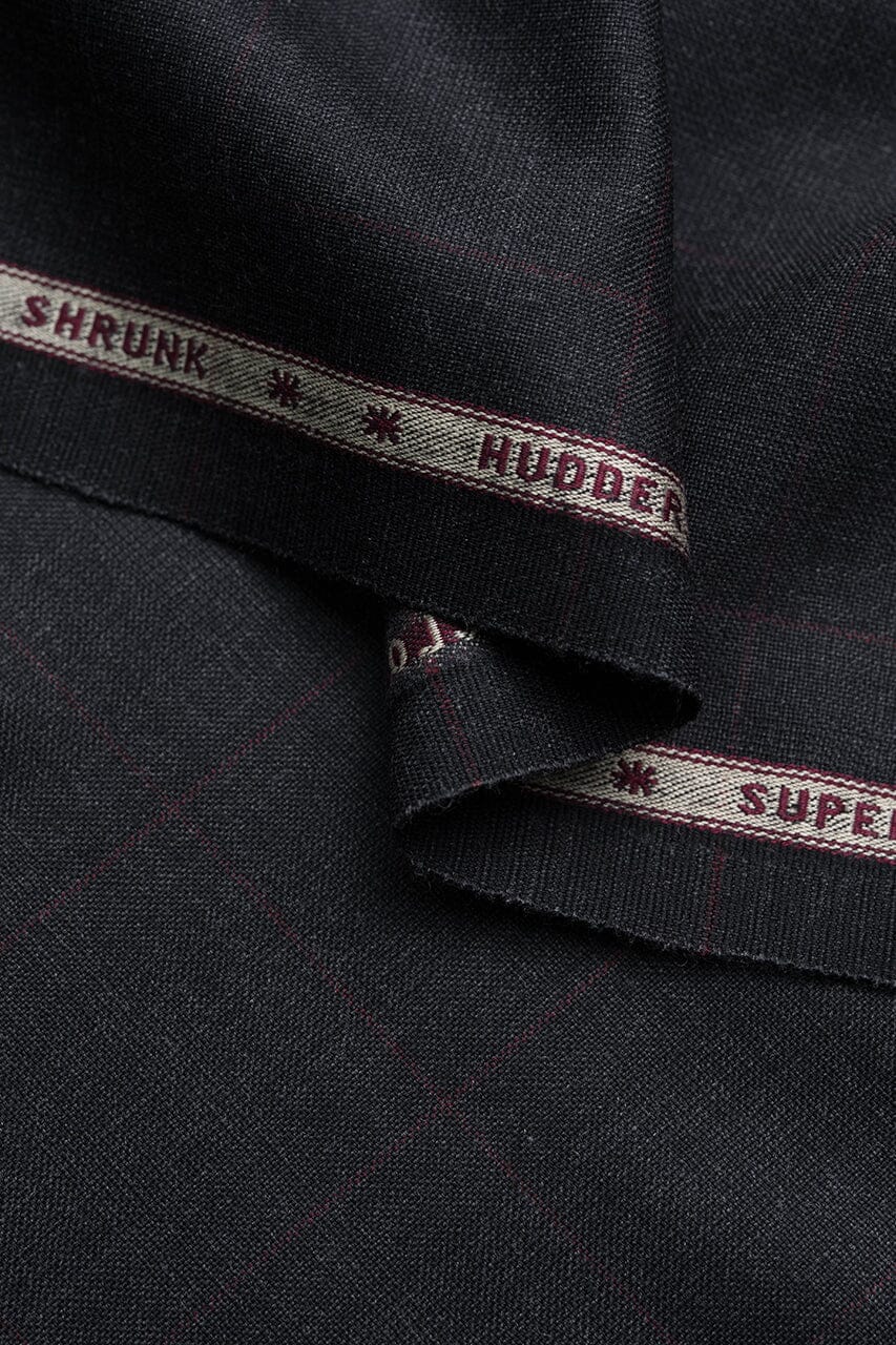 Modern Suit Fabrics-Huddersfield Cloth ZLS3704 Super 120's Dark Grey PoW for Suits-3.1m