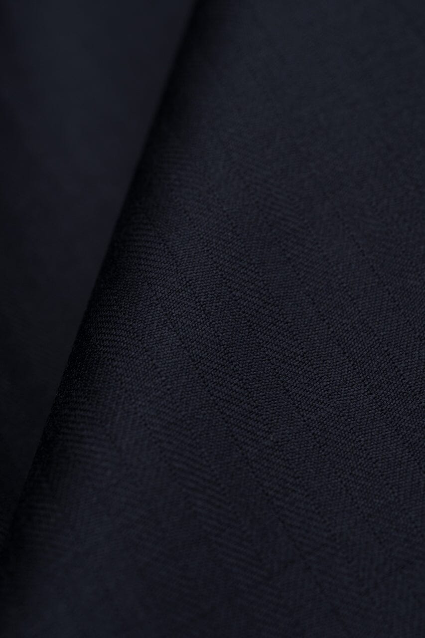 Modern Suit Fabrics-Huddersfield Cloth ZLS3726 Super 120's Dark Navy Herringbone for Suits-3.3m