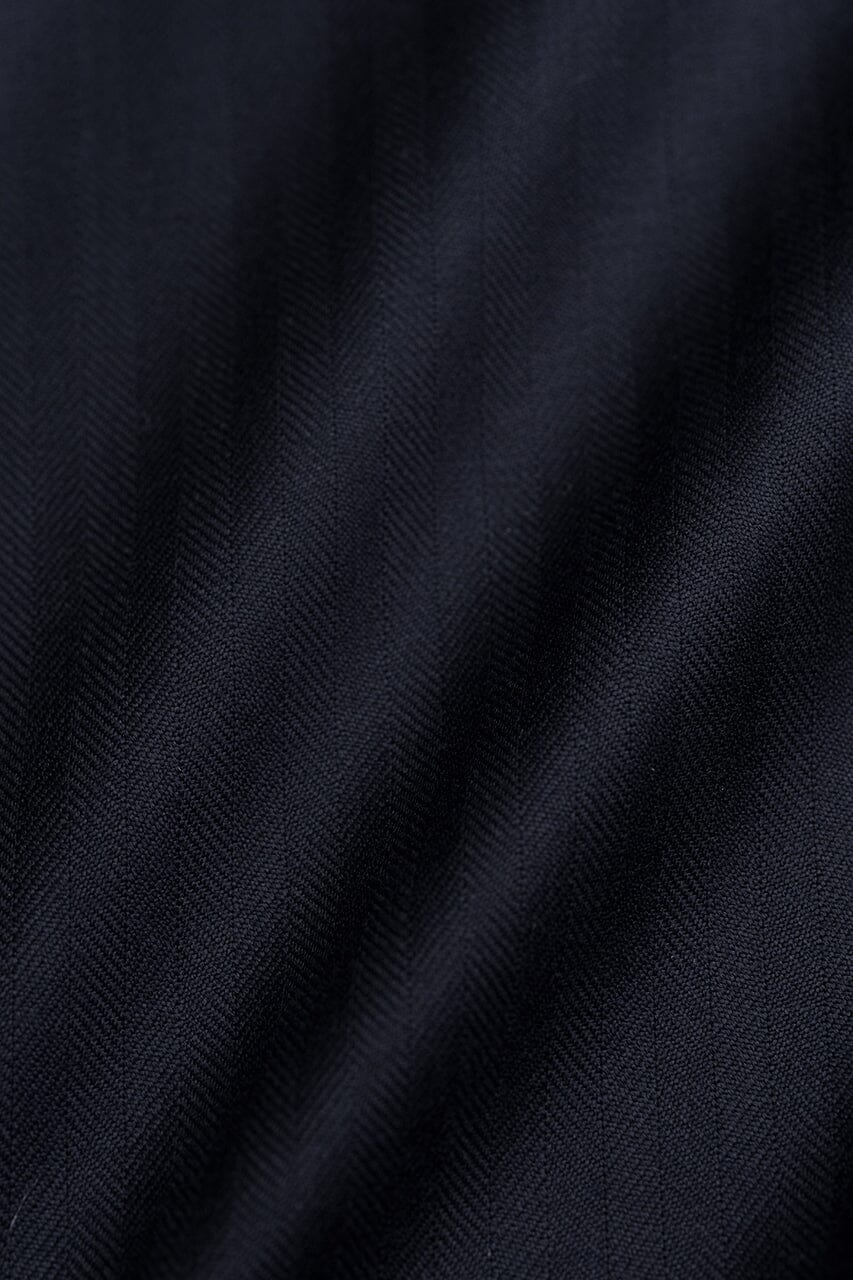 Modern Suit Fabrics-Huddersfield Cloth ZLS3726 Super 120's Dark Navy Herringbone for Suits-3.3m