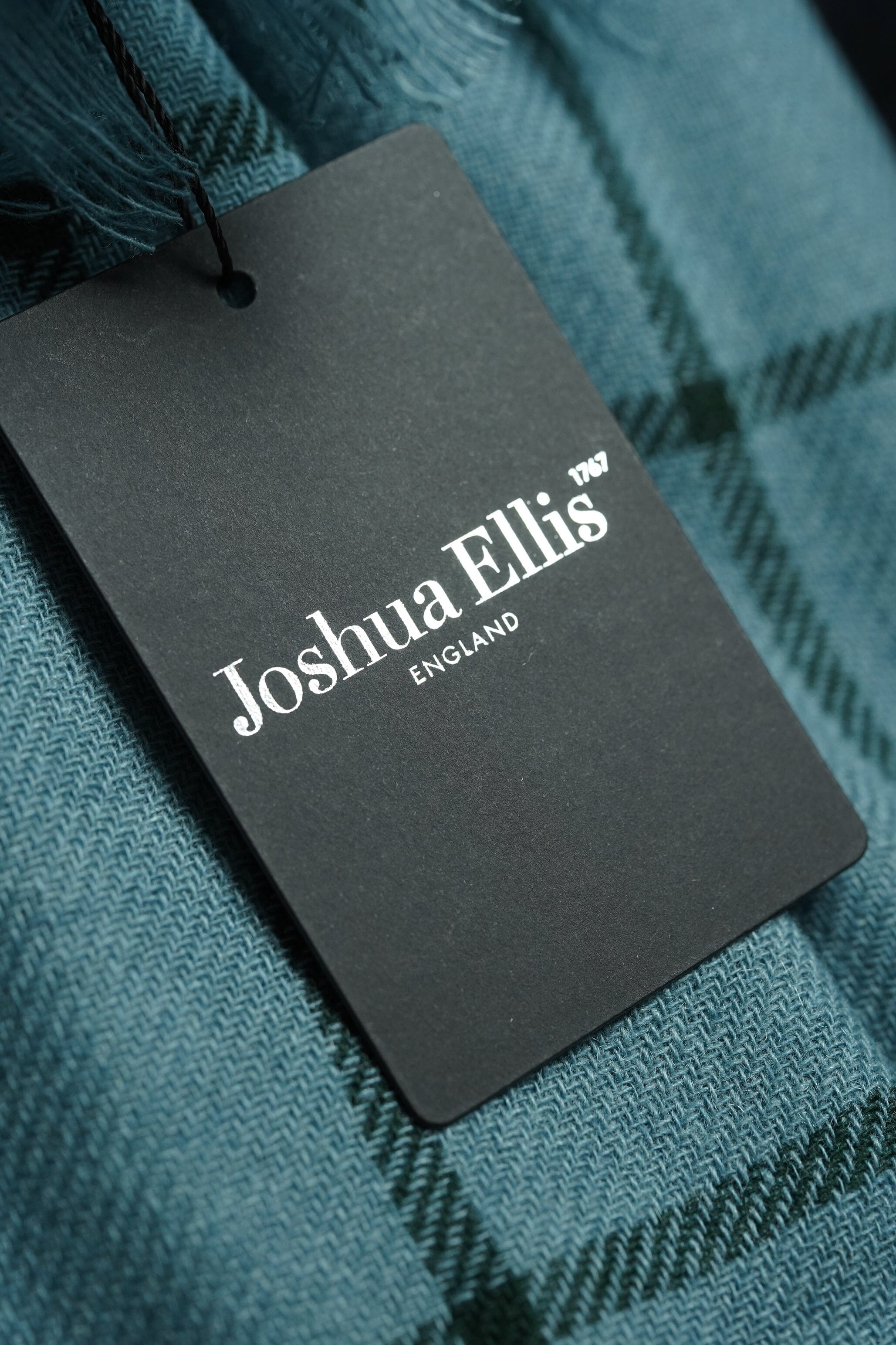 Accessories-Joshua Ellis Joshua Ellis Lightweight Cashmere Scarves in Eau De Nil Windowpane