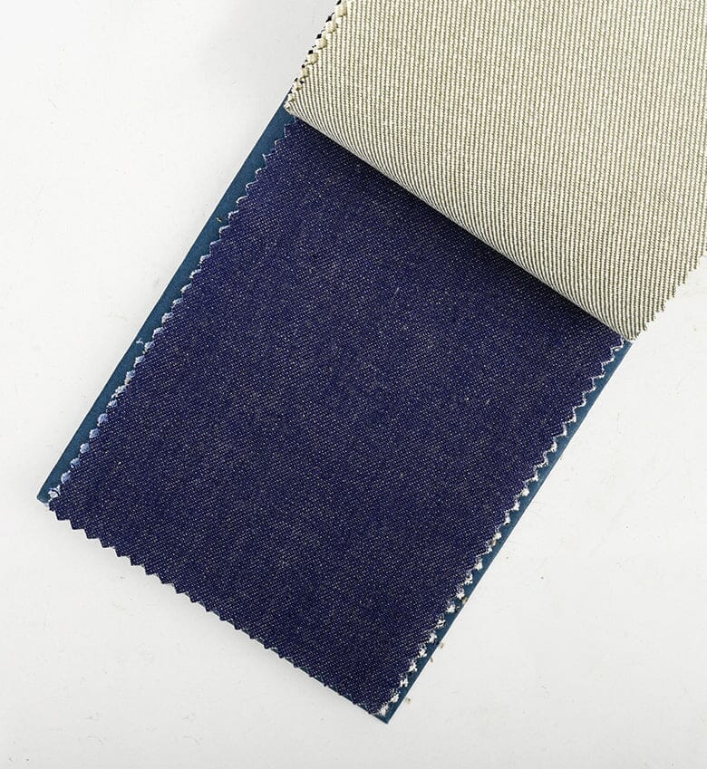 TheKhakiClub Suit Fabric-Kuroki Fabrics D3201 Indigo 2x1 Right Hand Twill Denim, Gray Weft