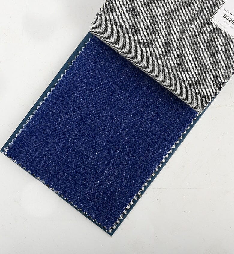 TheKhakiClub Suit Fabric-Kuroki Fabrics D3202-B Light Washed Indigo 3x1 Right Hand Twill Denim, Natural Indigo