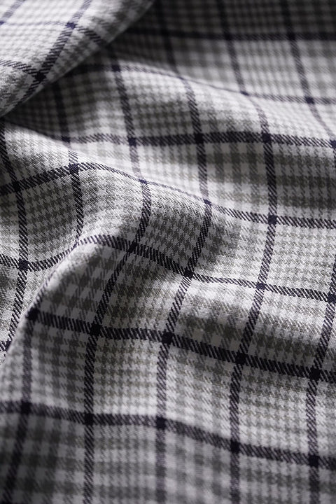 L3001 Navy and Grey Check Heavy Linen, 440g (Price per0.25m) TheKhakiClub Spence Bryson