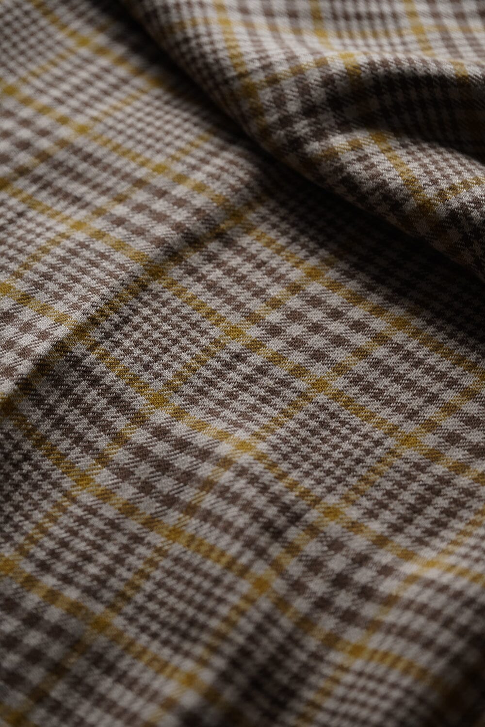 L3002 Brown and Yellow Check Heavy Linen, 440g (Price per0.25m) TheKhakiClub Spence Bryson