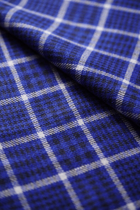 L3003 Blue and White Check Heavy Linen, 440g (Price per0.25m) TheKhakiClub Spence Bryson