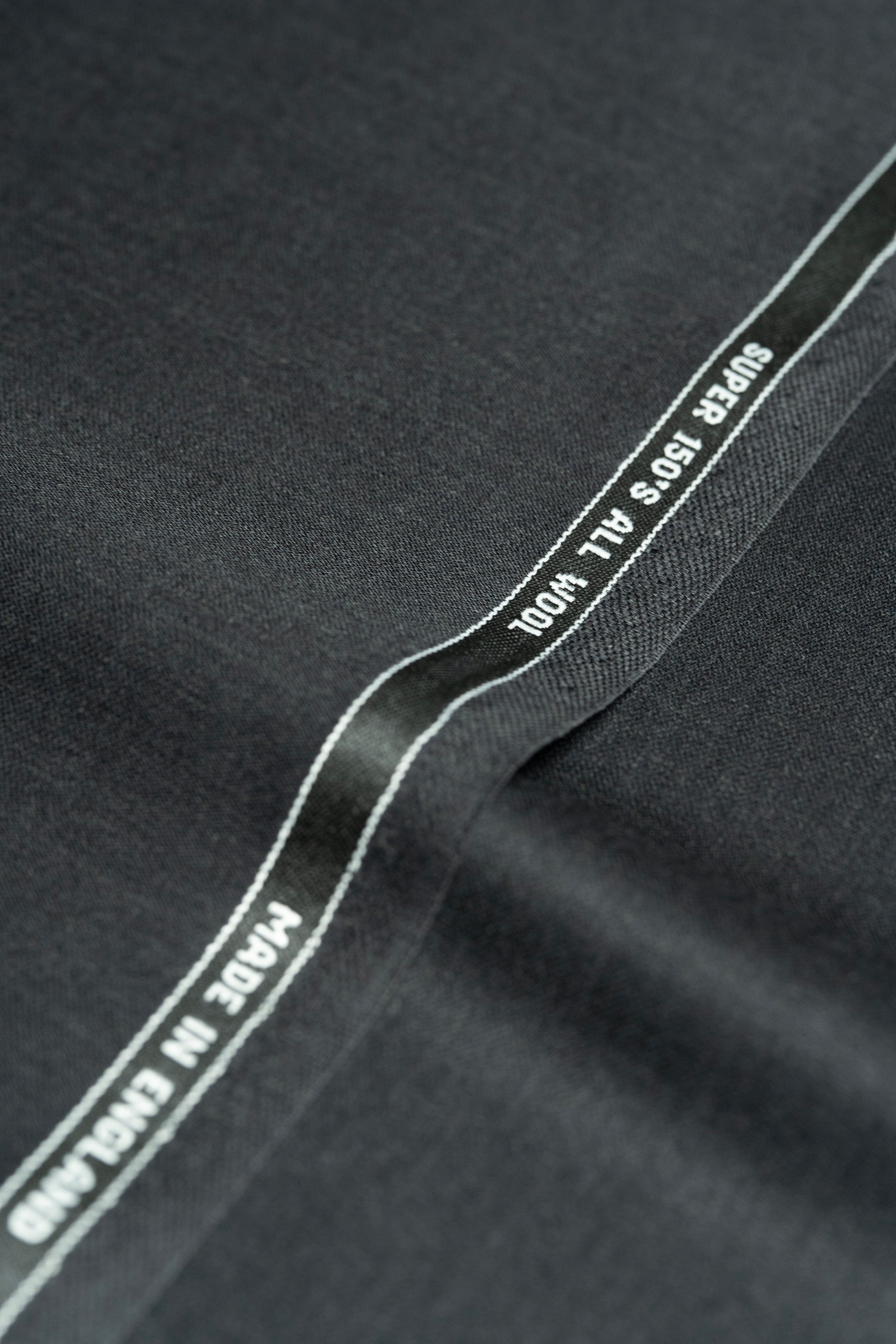 Modern Suit Fabrics-LaGondola 31699 Charcoal Plain 150's Wool Suiting-2.1m