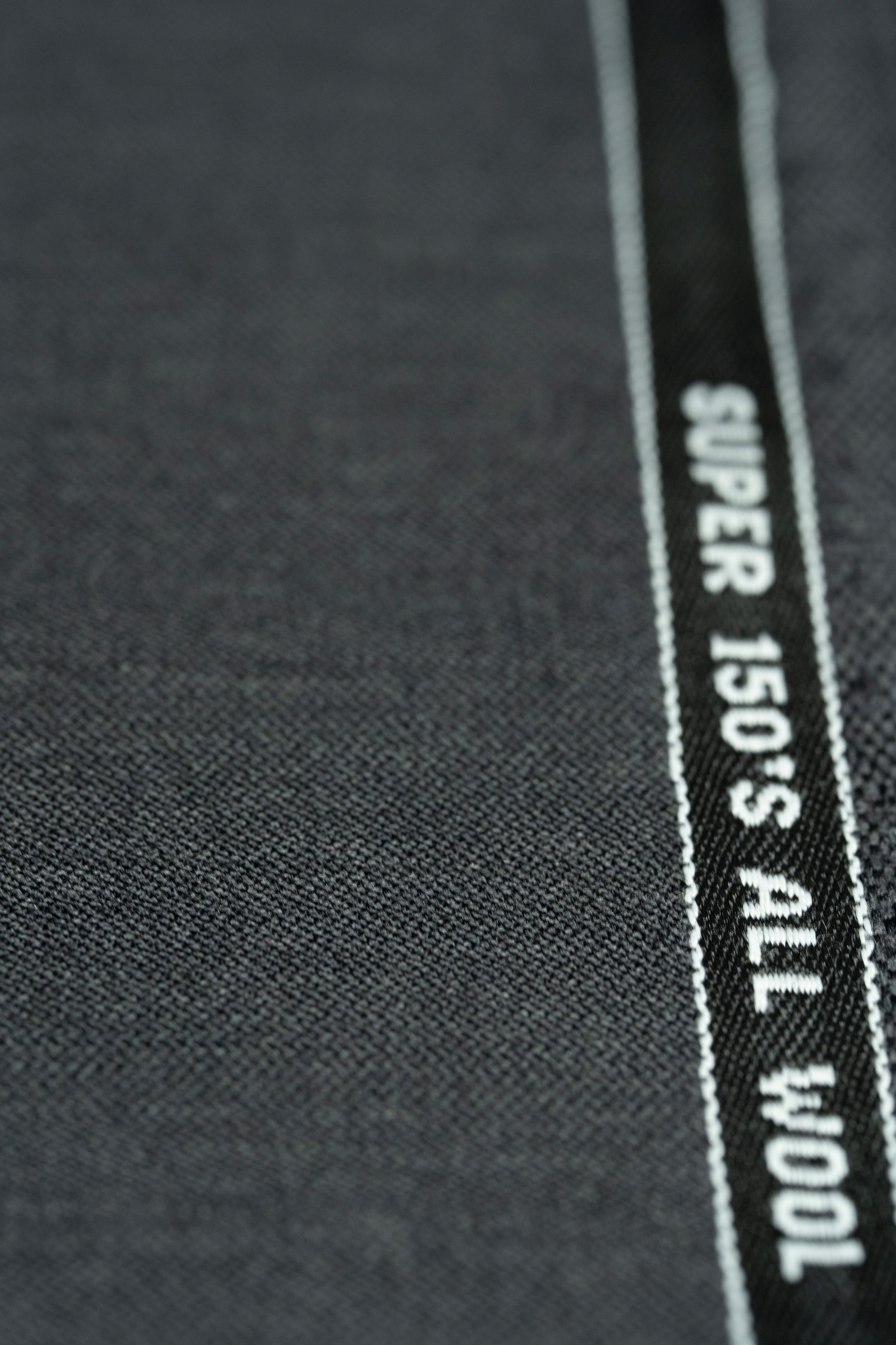 Modern Suit Fabrics-LaGondola 31699 Charcoal Plain 150's Wool Suiting-2.1m