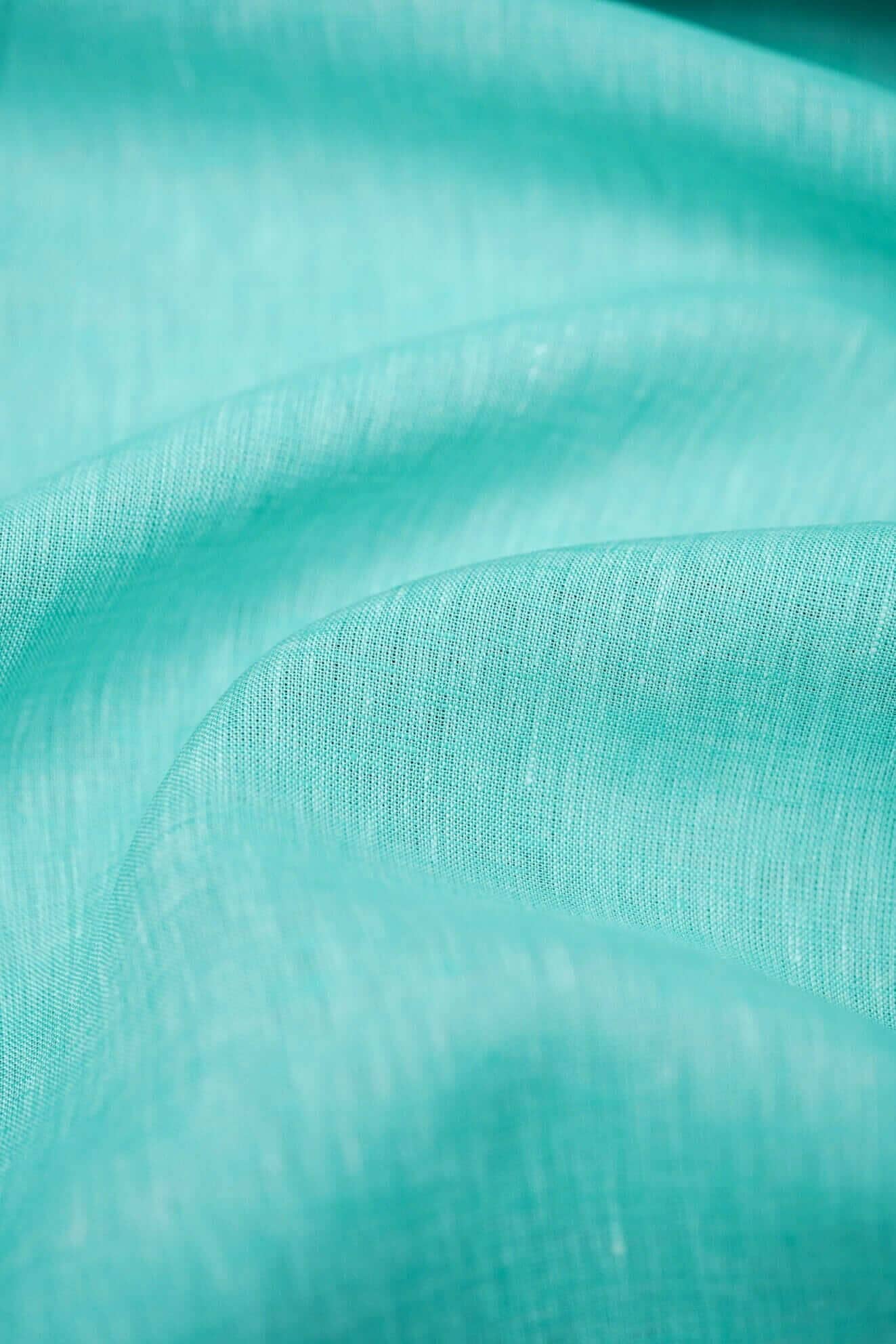 Shirt Fabrics-LaGondola Auqa Mint Linen Shirting