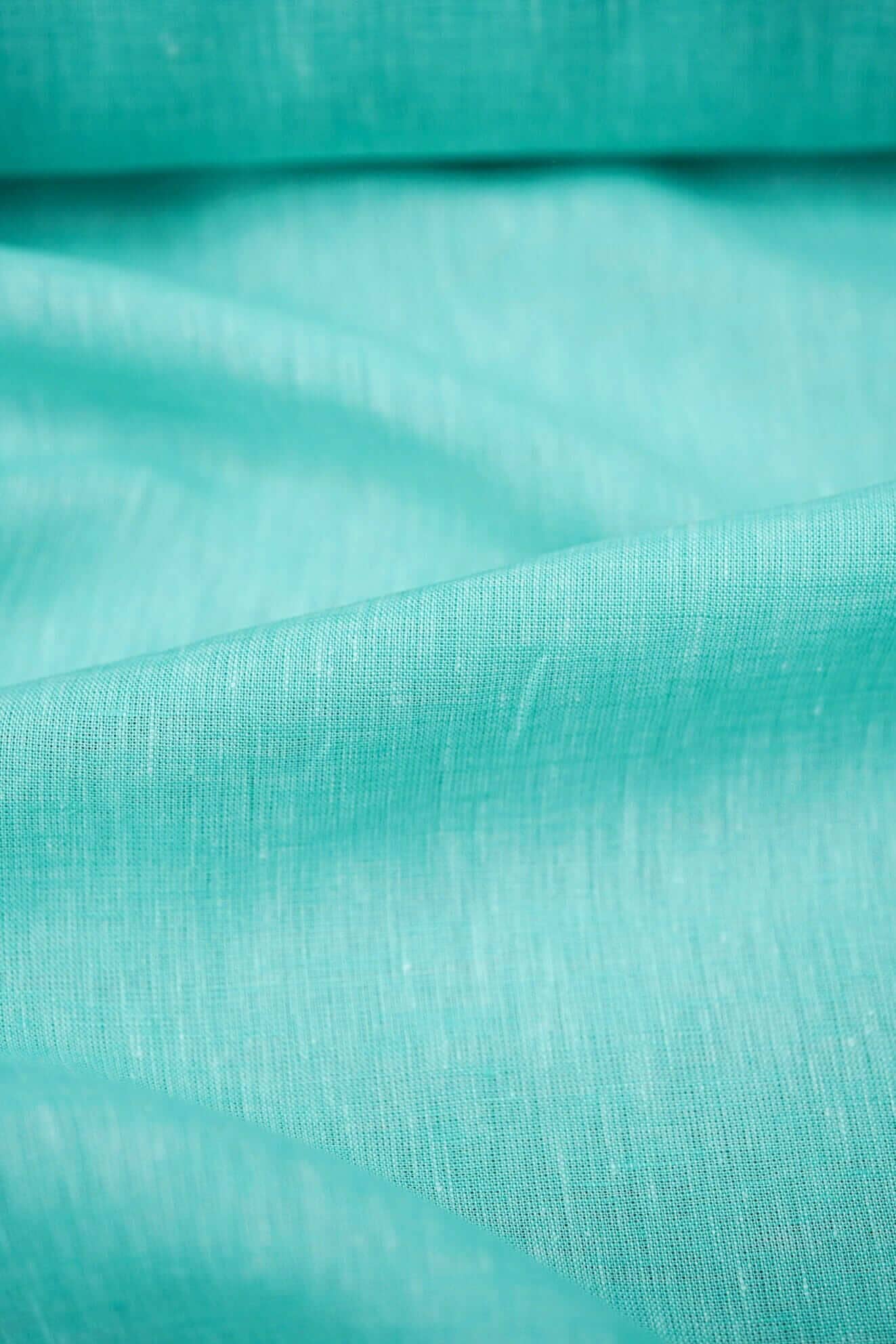 Shirt Fabrics-LaGondola Auqa Mint Linen Shirting