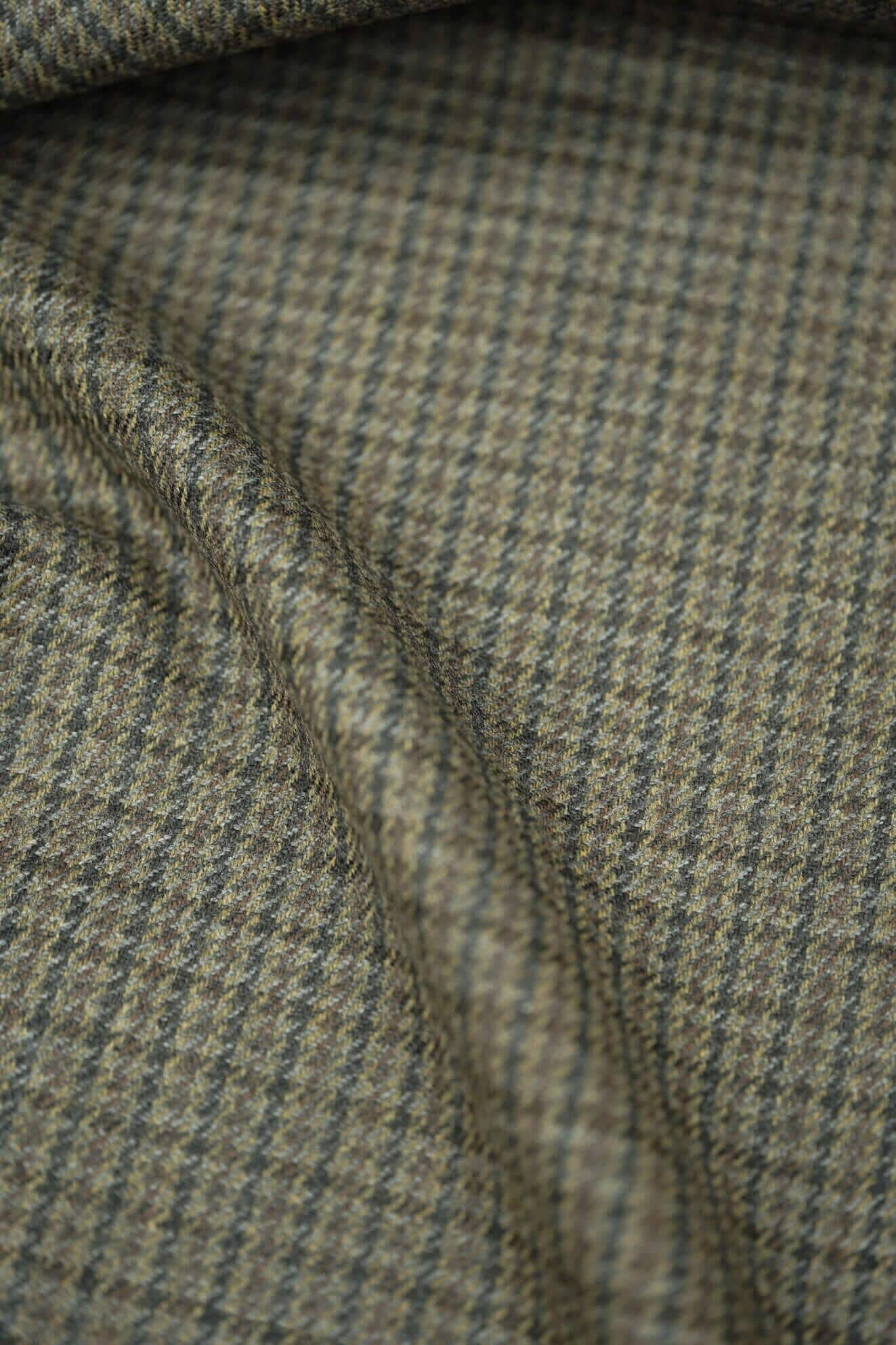 Modern Suit Fabrics-LaGondola Brown Houndstooth Wool Jacketing