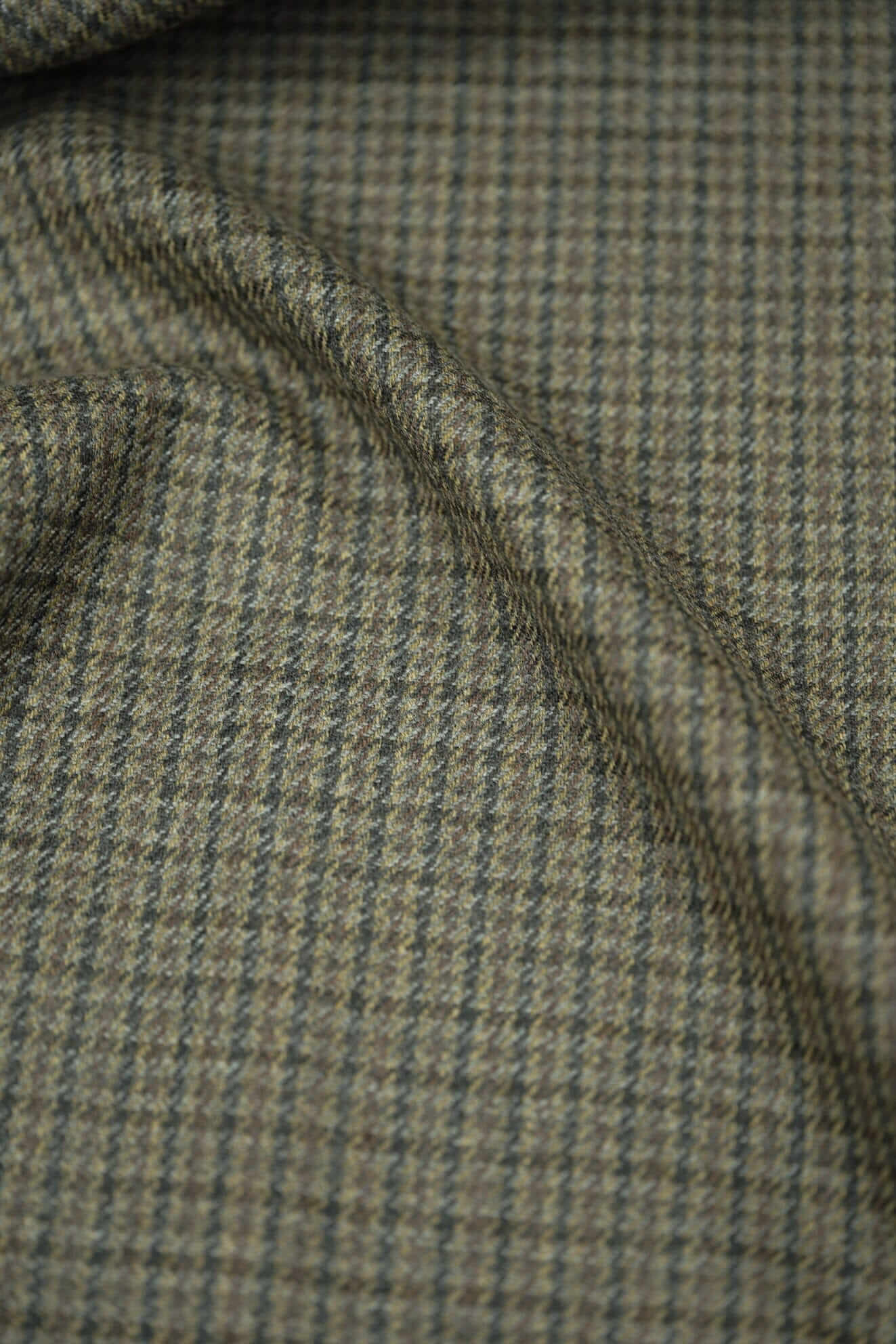 Modern Suit Fabrics-LaGondola Brown Houndstooth Wool Jacketing