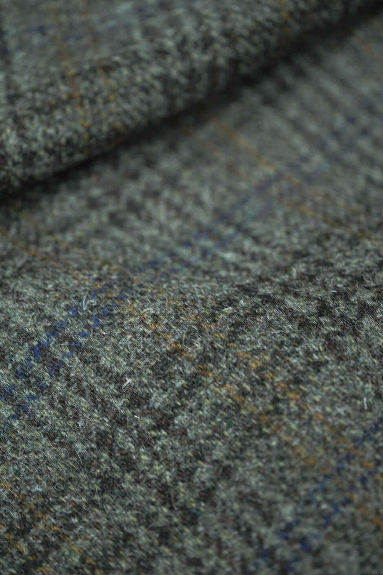 Modern Suit Fabrics-LaGondola Moss Green Glencheck Tweed