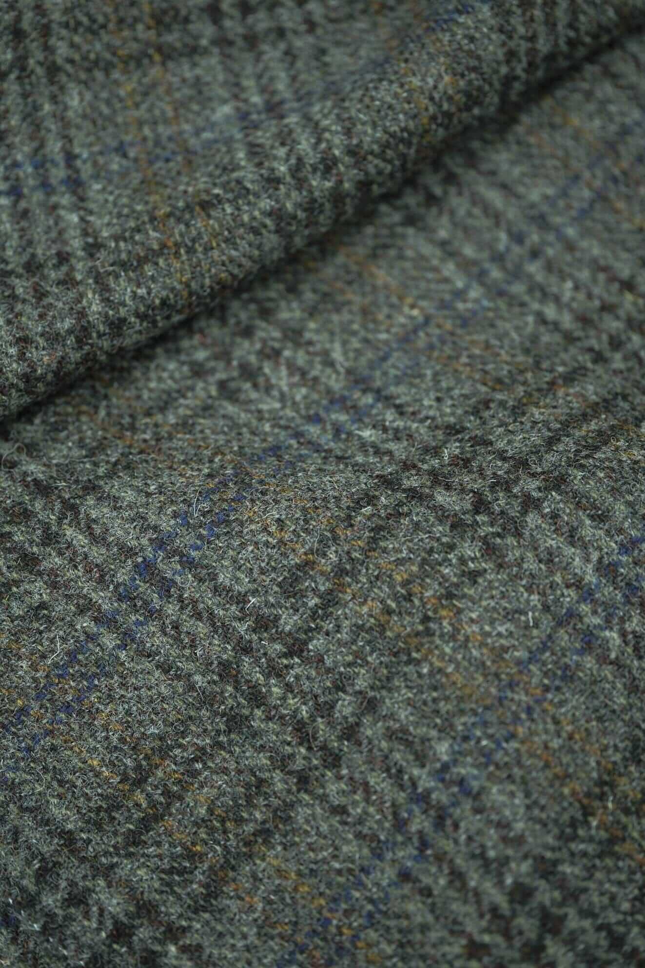 Modern Suit Fabrics-LaGondola Moss Green Glencheck Tweed