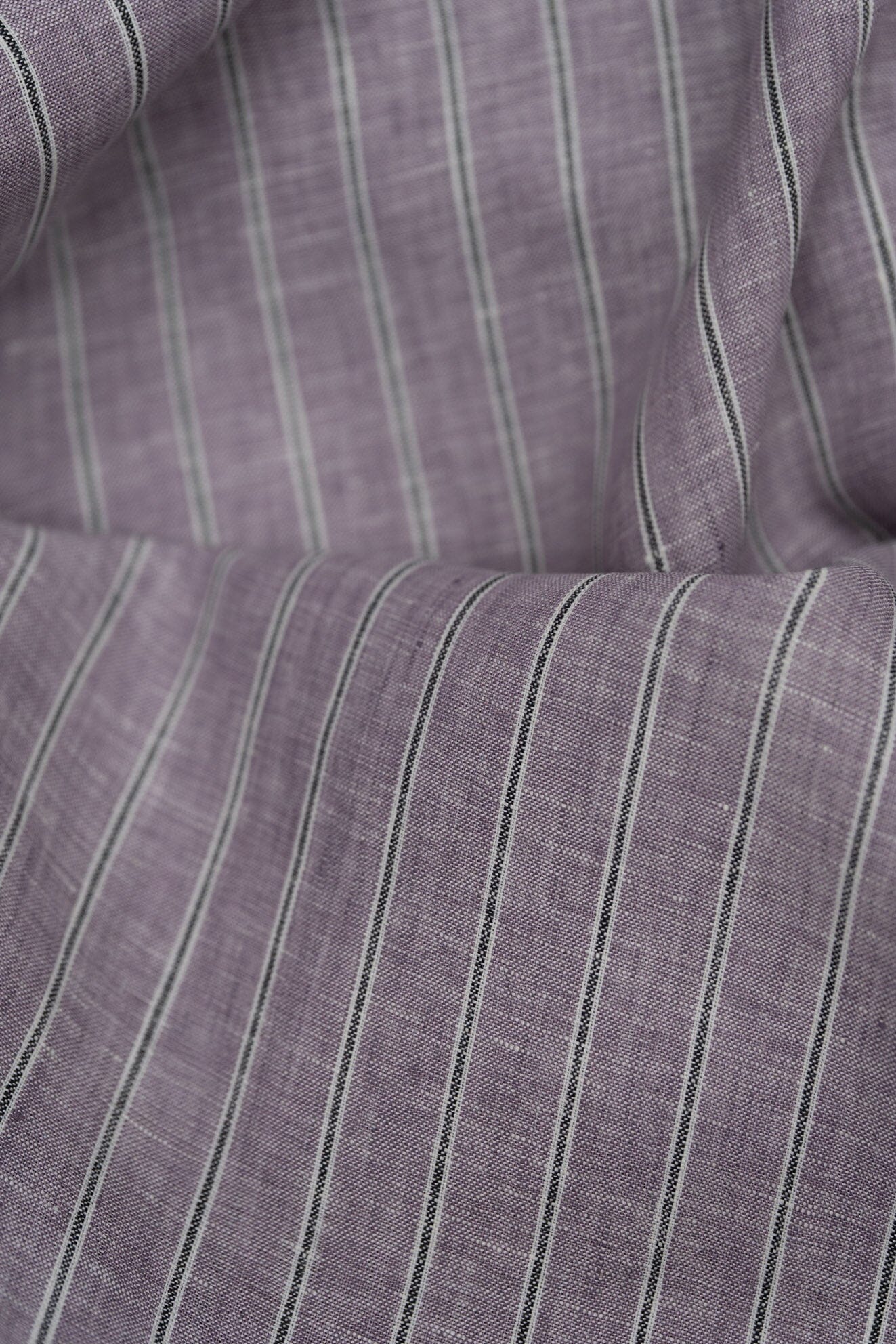 Shirt Fabrics-LaGondola Purple With Ink Stripe Linen for Shirt