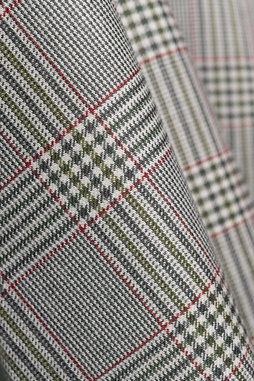 Vintage Suit Fabrics-lessona V23277 Green Check Wool Jacketing-1.7m