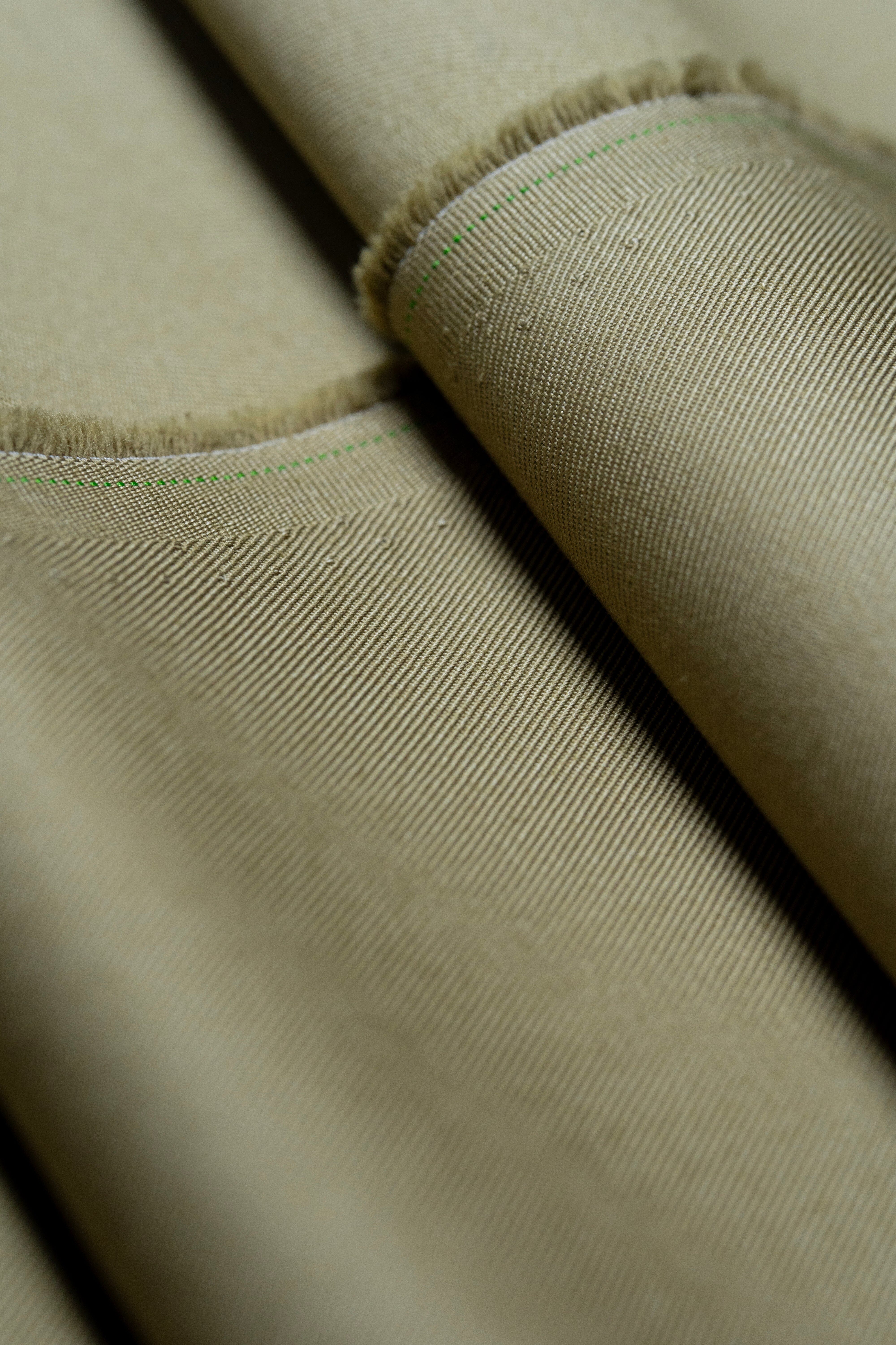 Modern Suit Fabrics-Loro Piana N704068 Loro Piana Taupe Twill Cotton Trousers-1.3m