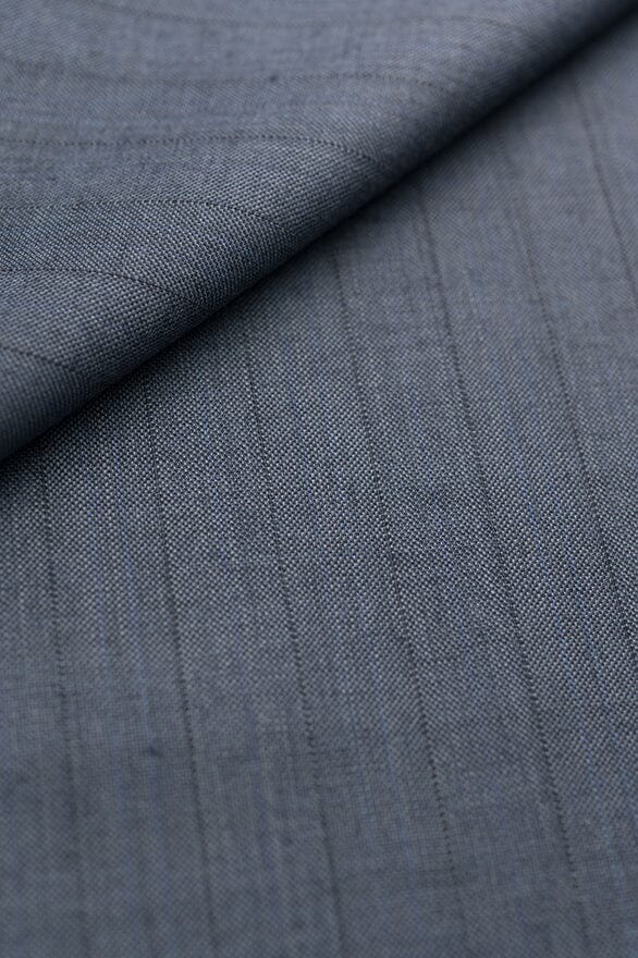 Vintage Suit Fabrics-Mario Capra V20392 Silver Grey Stripe Suiting -3m