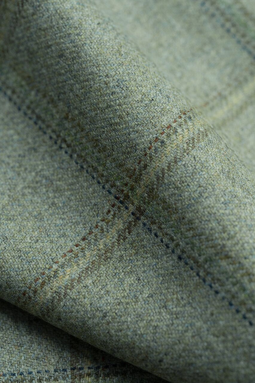 LaGondola Suit Fabric-Marton Mills GC50506 Marton Mills Winte Jacketing-7x8cm Sage Windowpane