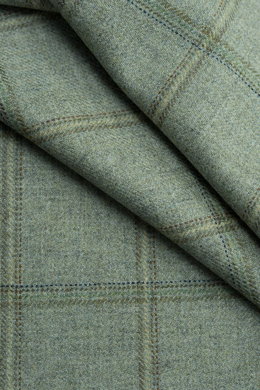 LaGondola Suit Fabric-Marton Mills GC50506 Marton Mills Winte Jacketing-7x8cm Sage Windowpane