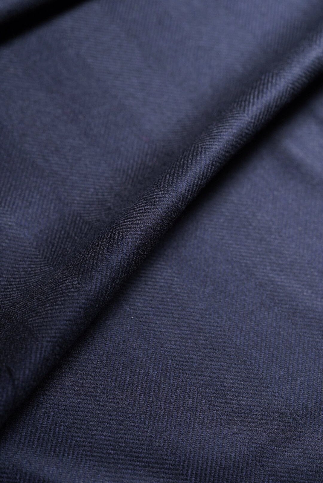 Modern Suit Fabrics-Marton Mills LO001 Marton Mills Dark Navy Herringbone For Suit Jacket-2m