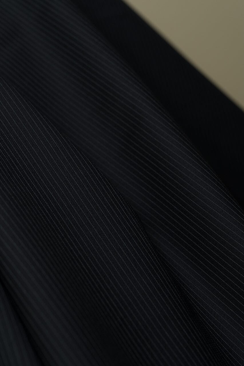 Vintage Suit Fabrics-Marzoni V23326 Marzoni Black Stripe Wool Suiting-3m